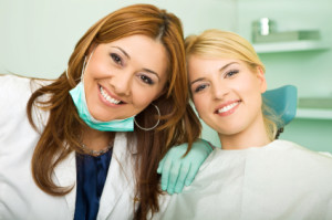 Young woman and her dentist